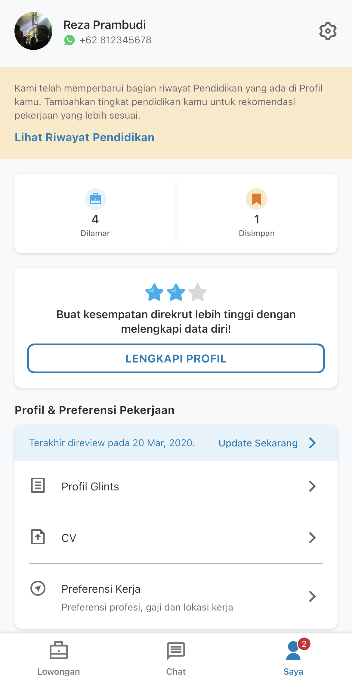 [ID] Cdd App - Incomplete Profile on Me Menu.jpg
