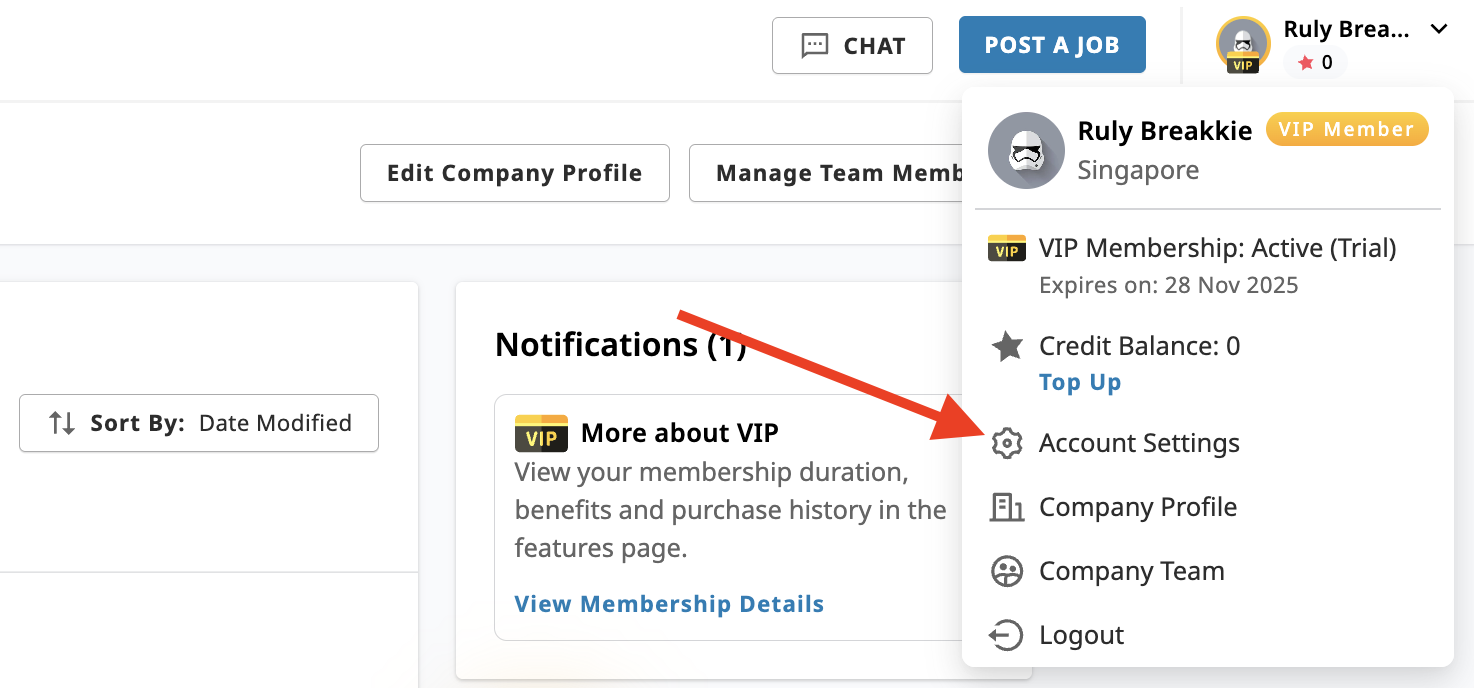 [SG] Emp Web - Account Settings Button on Employer Dashboard.png