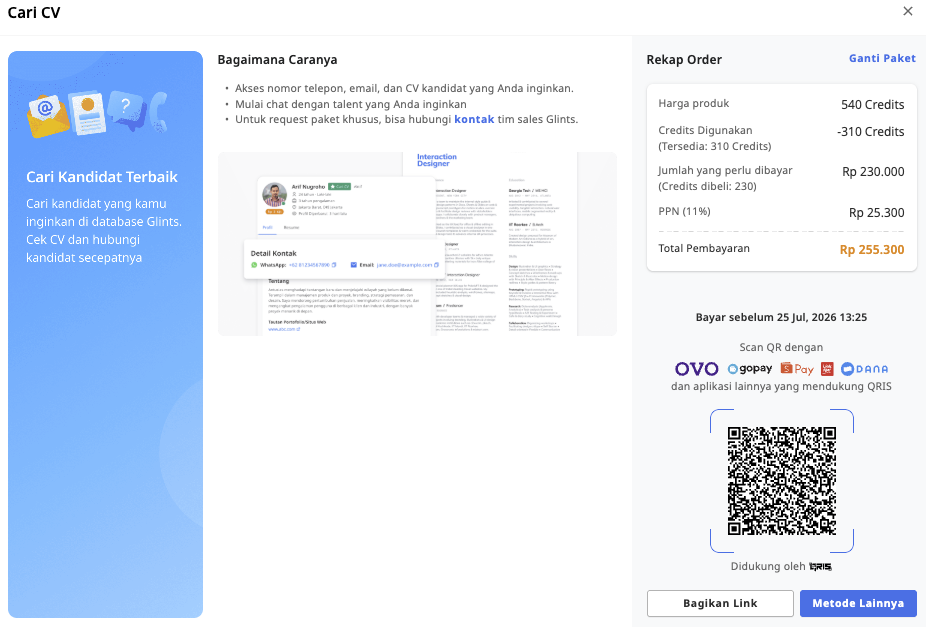 [ID] Emp Web - 2026 Q3 CV Finder UI Insufficient Price Paywall Page.png