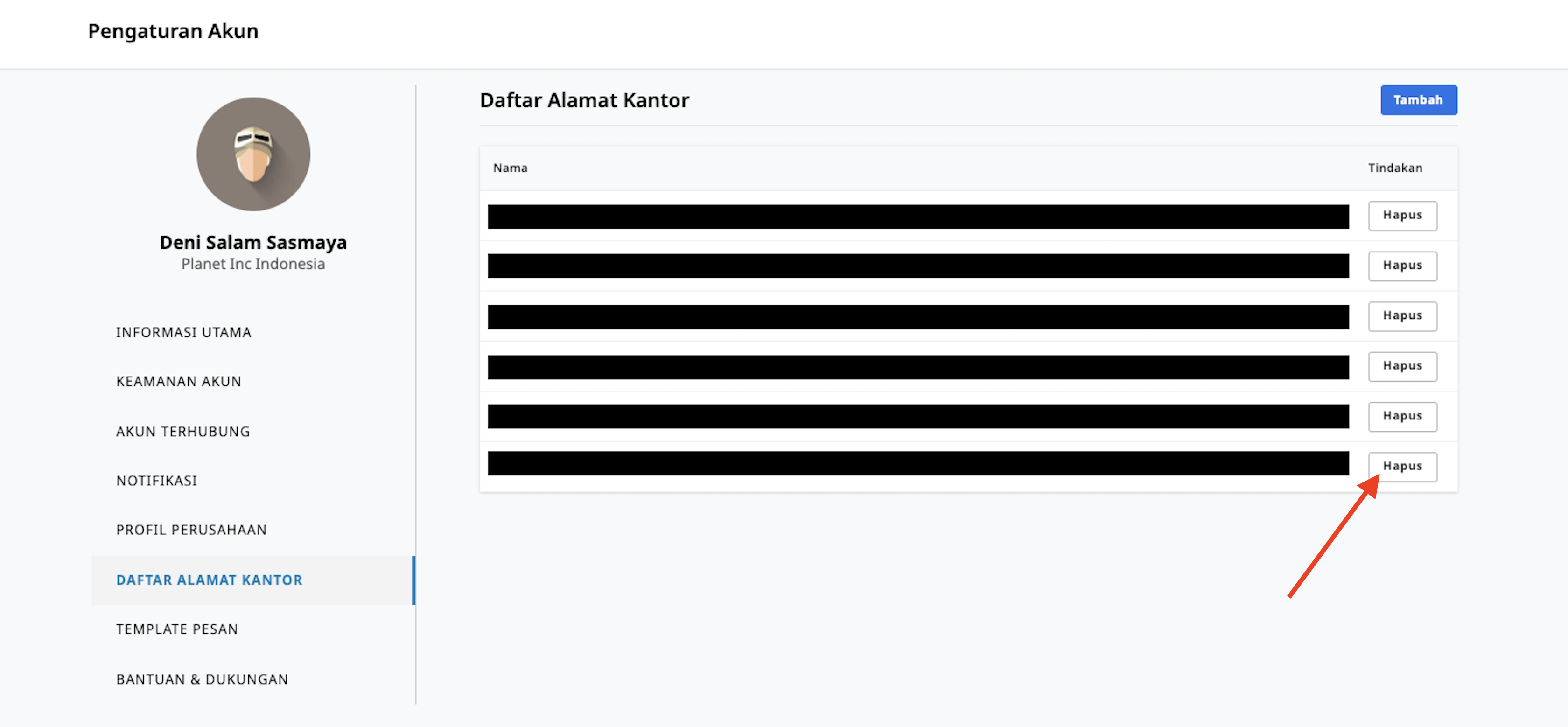 [ID] Emp Web - 2026 Delete Button for Work Address on Account Settings.png